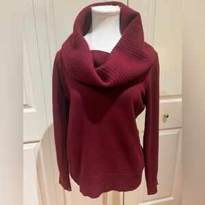 Banana Republic Removable Neck Cashmere/Wool blend Rich Red Sweater